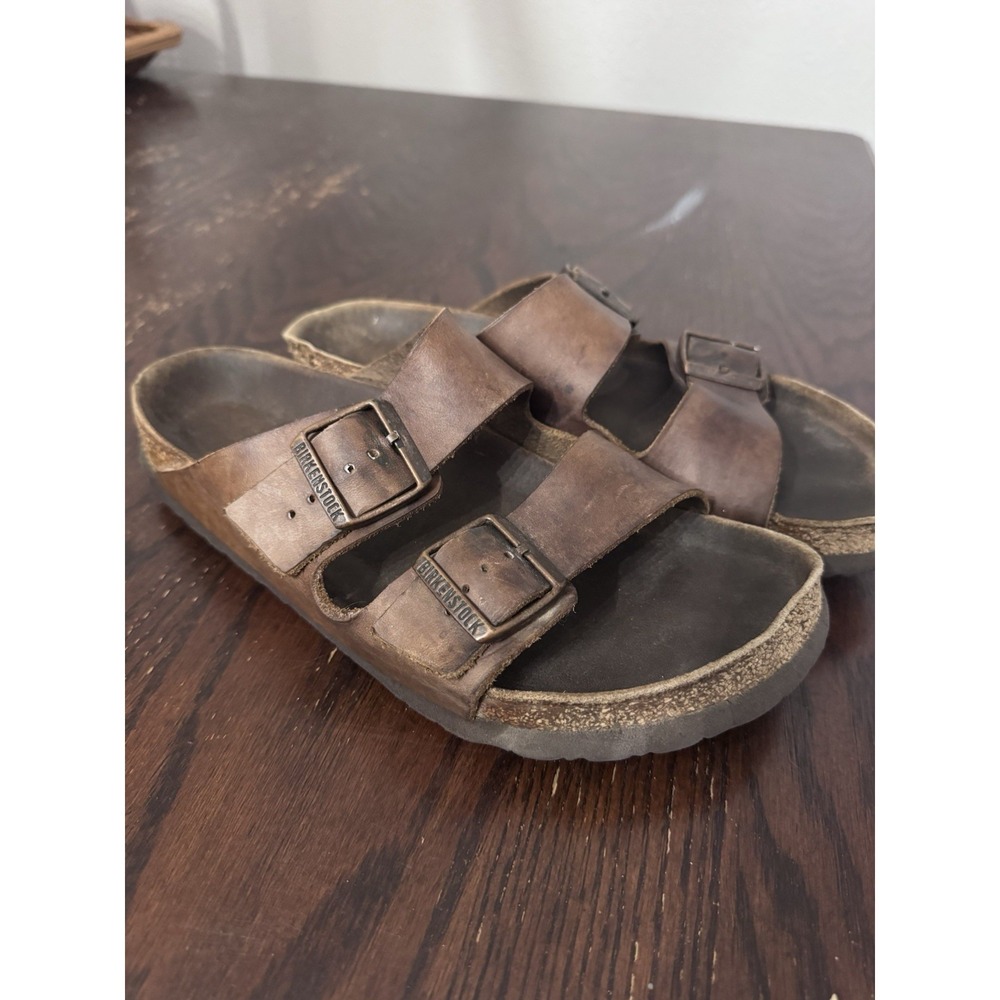 Birkenstock Arizona Brown Leather Sandals Women 8 Broken In -Distressed- NO ODOR